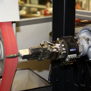 Robot system for grinding knife handles