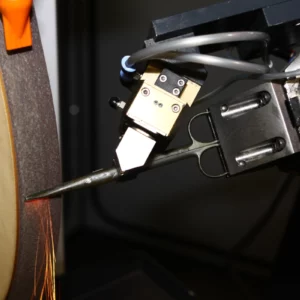 Robot system for grinding assembled scissors