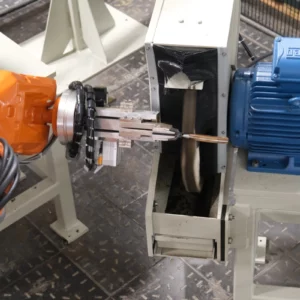 Robot system for polishing knife handles
